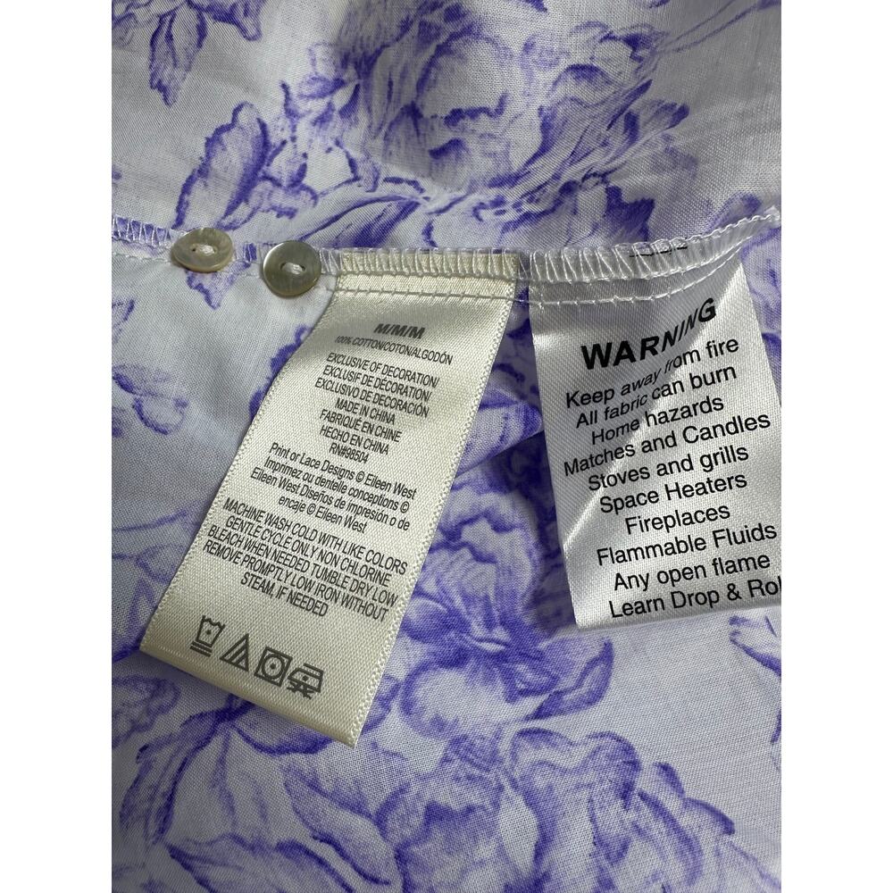 Eileen West Nightgown M NWT 100% Cotton Lavender Floral Lace Trim Ballet Gown - Picture 10 of 15